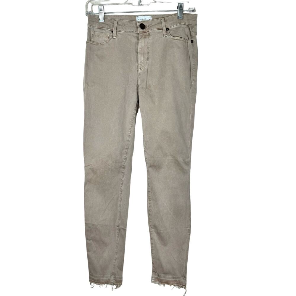 Parker Smith Raw Hem Tan Skinny Jeans 27
